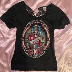 Affliction new with tags lace corset shirt